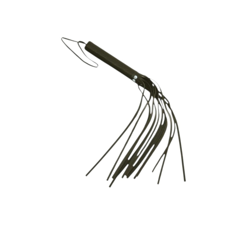 Czarny skórzany bat