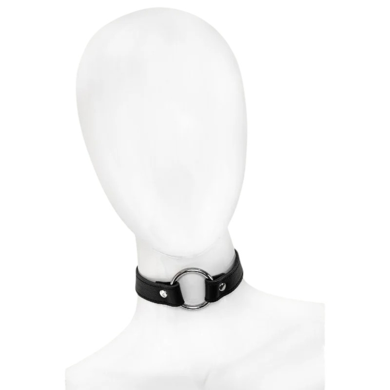 Skórzany Choker z Pierścieniem 1020