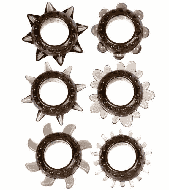 Zestaw elastycznych pierścieni stymulujących 6 szt.