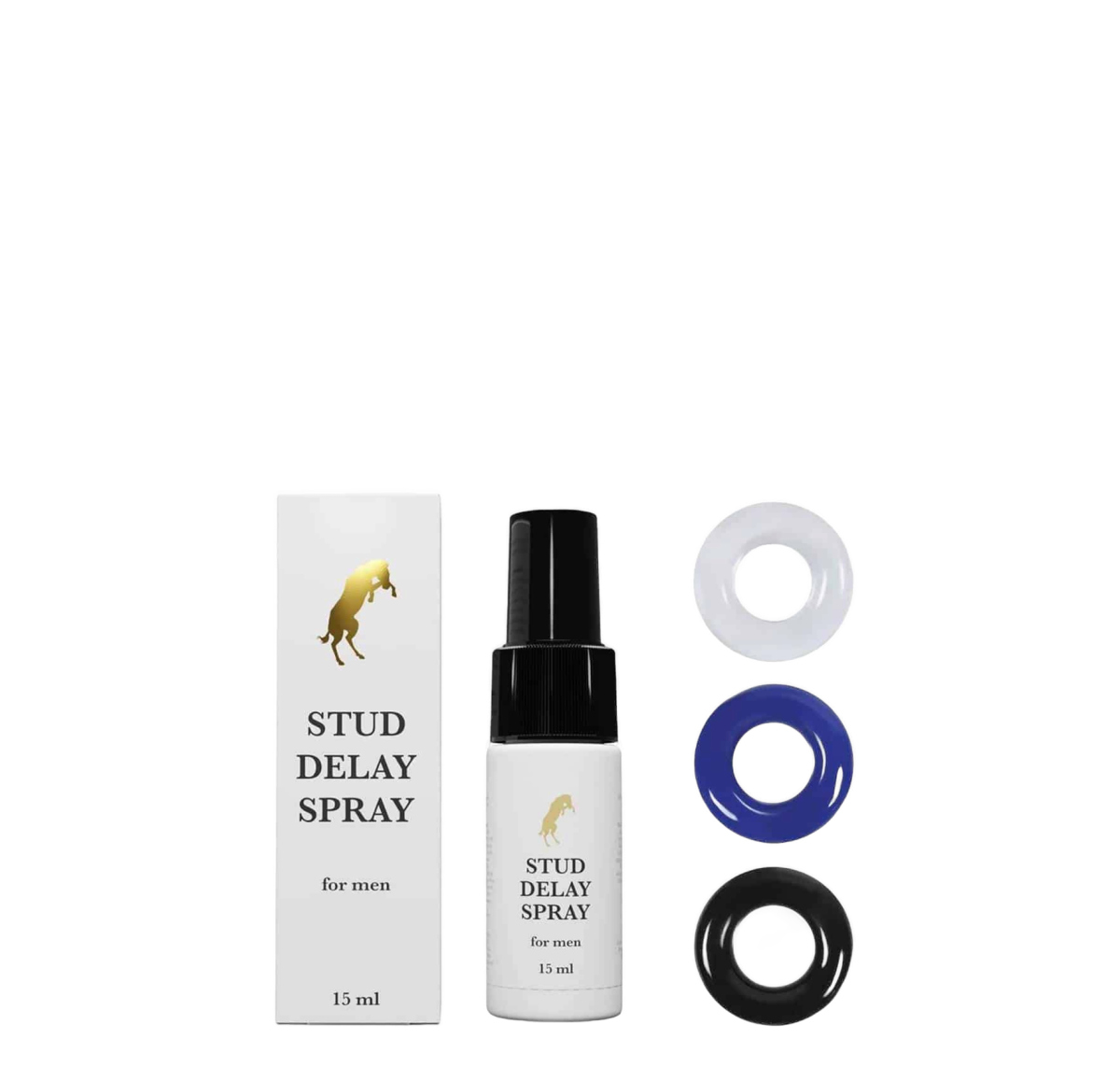 Zestaw ringów na penisa + spray opóźniający