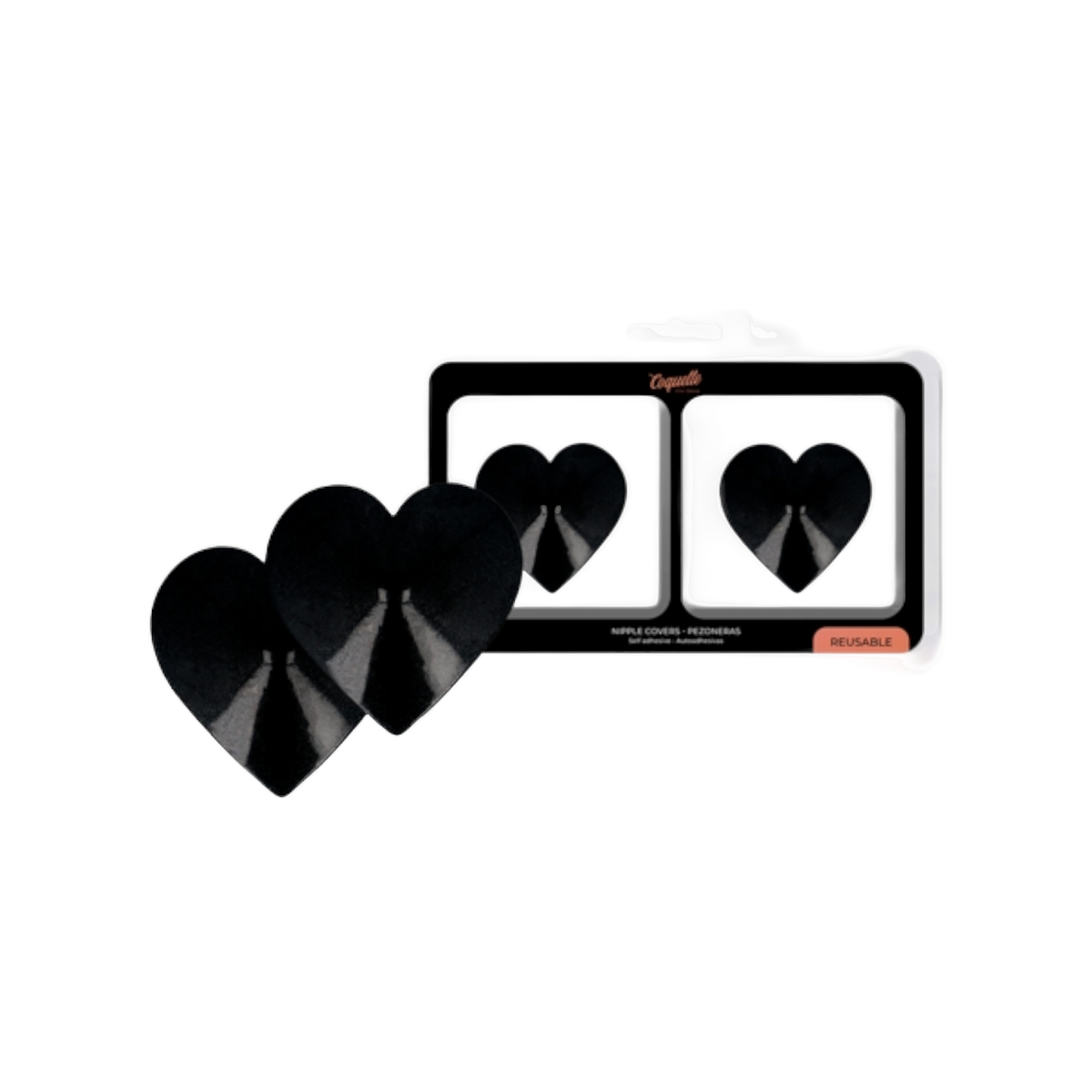 Czarne nakładki serca - Desire