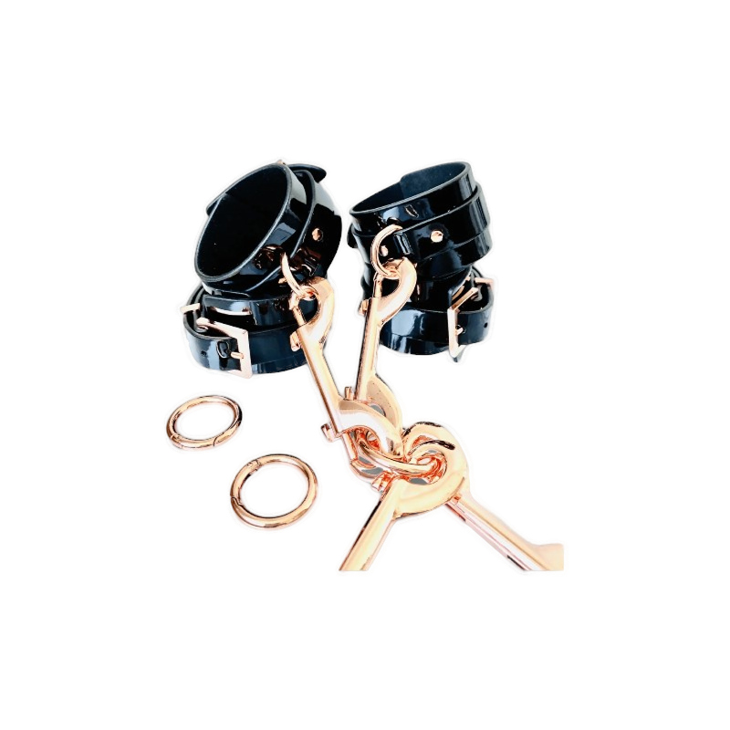 Kajdanki i hogtie Czarne/Różowe Złoto