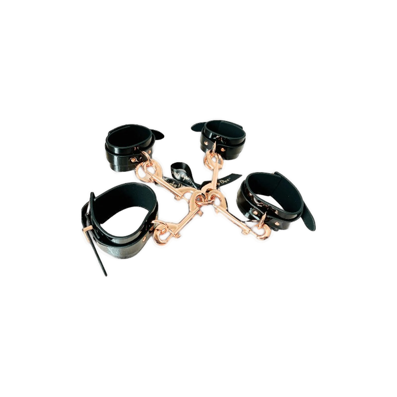Kajdanki i hogtie Czarne/Różowe Złoto