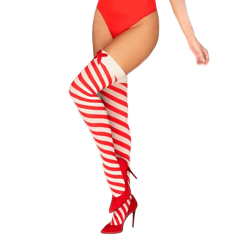 Świąteczne Pończochy z Kokardkami L/XL