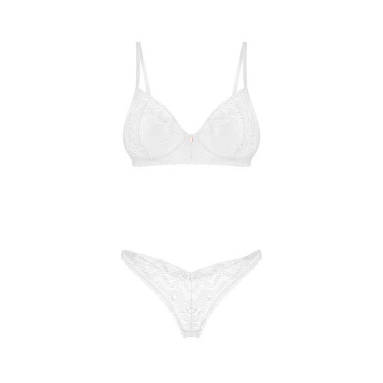 Figlarny biały komplet bielizny