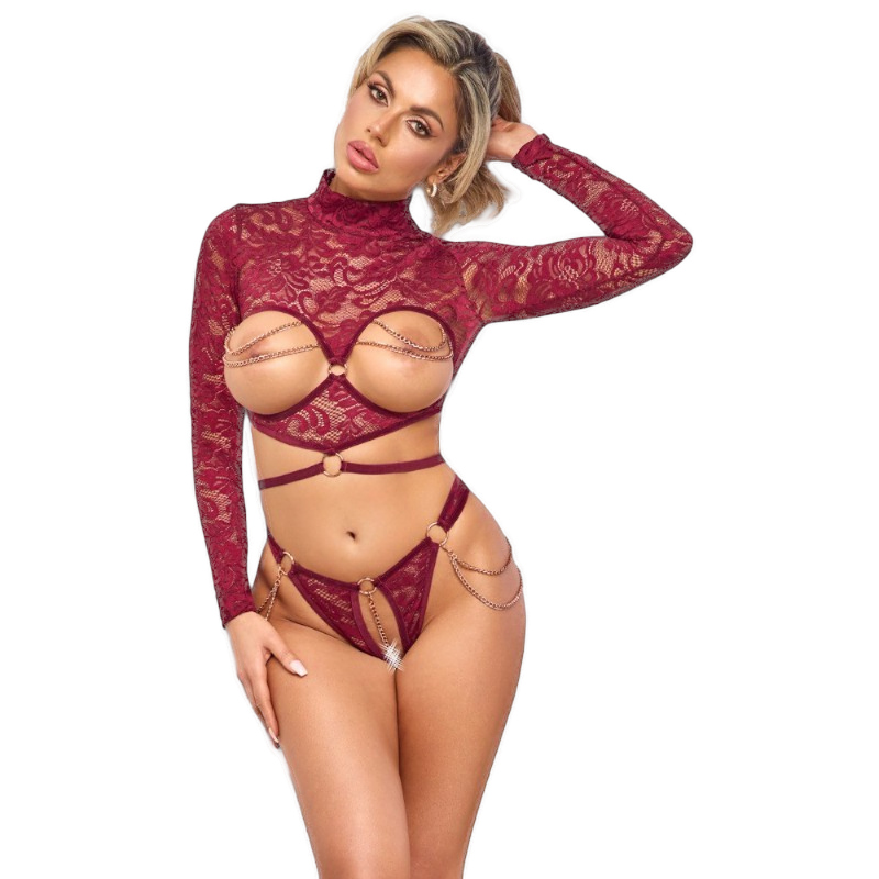 Ponętne otwarte czerwone body