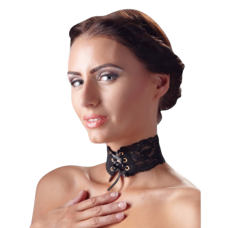 Koronkowy choker z sznurowaniem