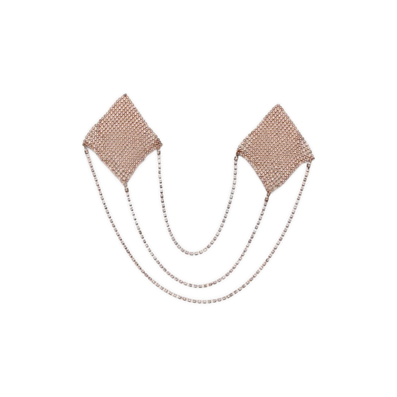 Błyszczące naklejki na sutki z łańcuszkami