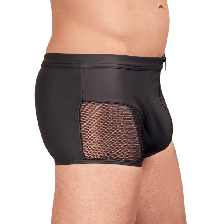 Męskie bokserki z siateczkowymi wstawkami i zamkiem